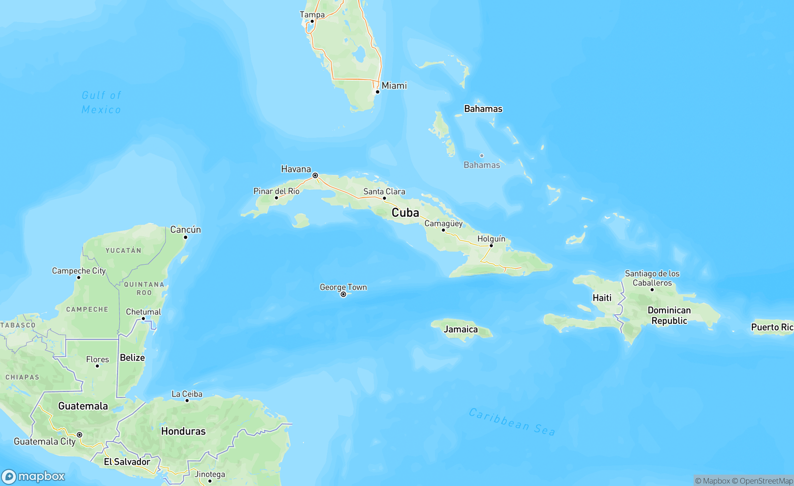 Map of Cuba, Caribbean, CUB