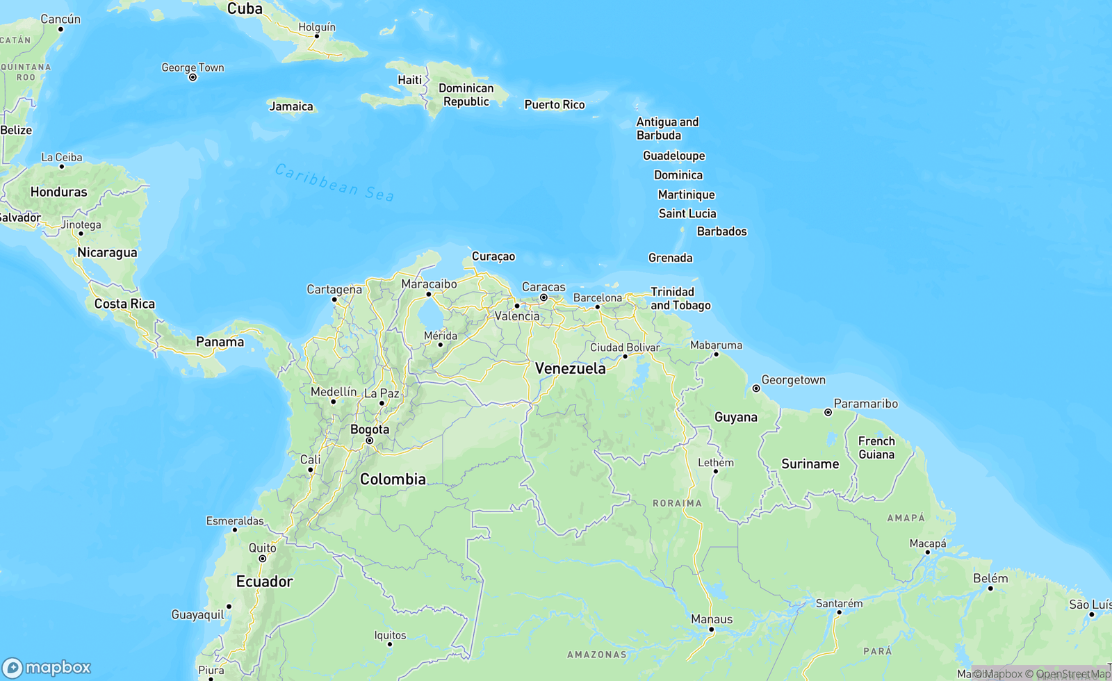 Map of Venezuela, South America, VEN