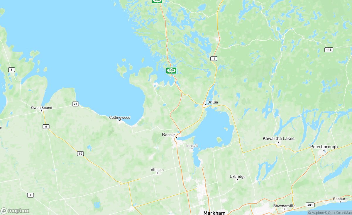 Map of Port Severn, Lake Simcoe, ON, CAN
