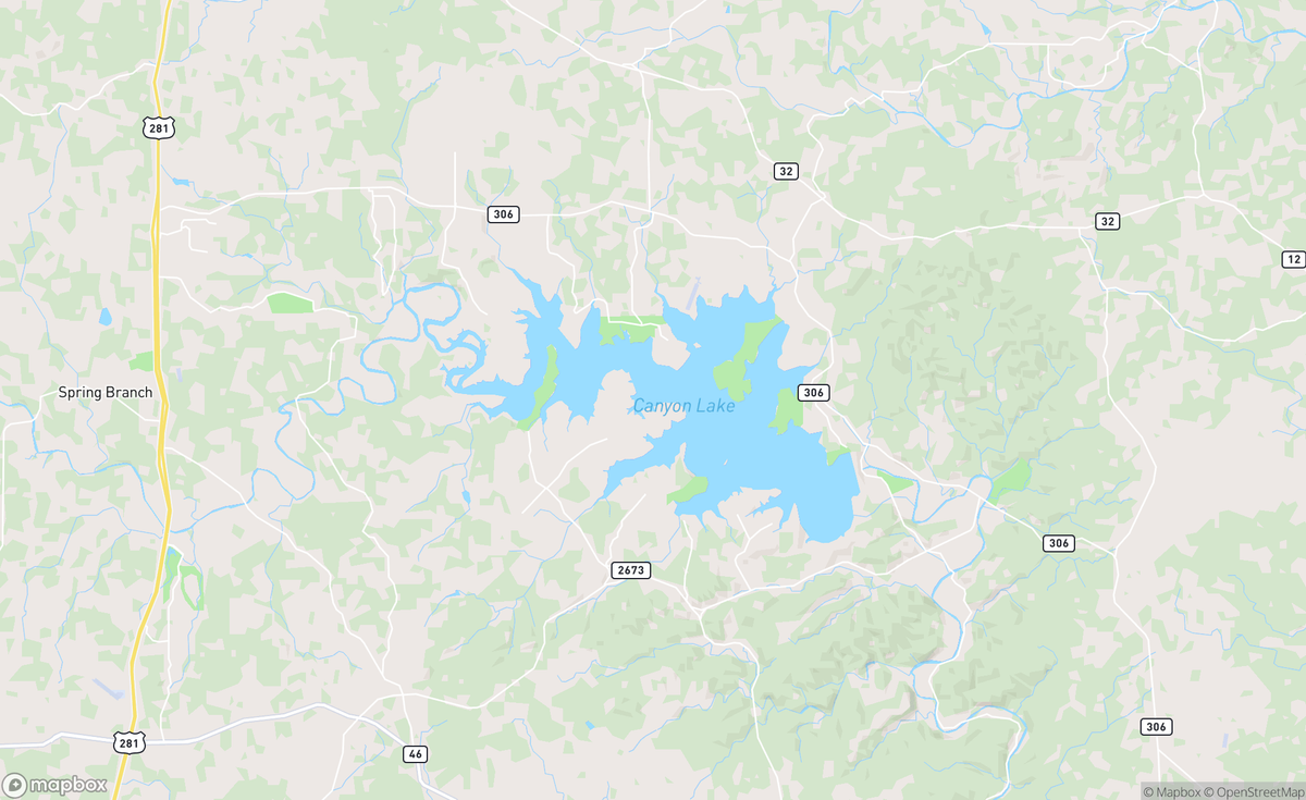 Map of Canyon Lake, TX, USA