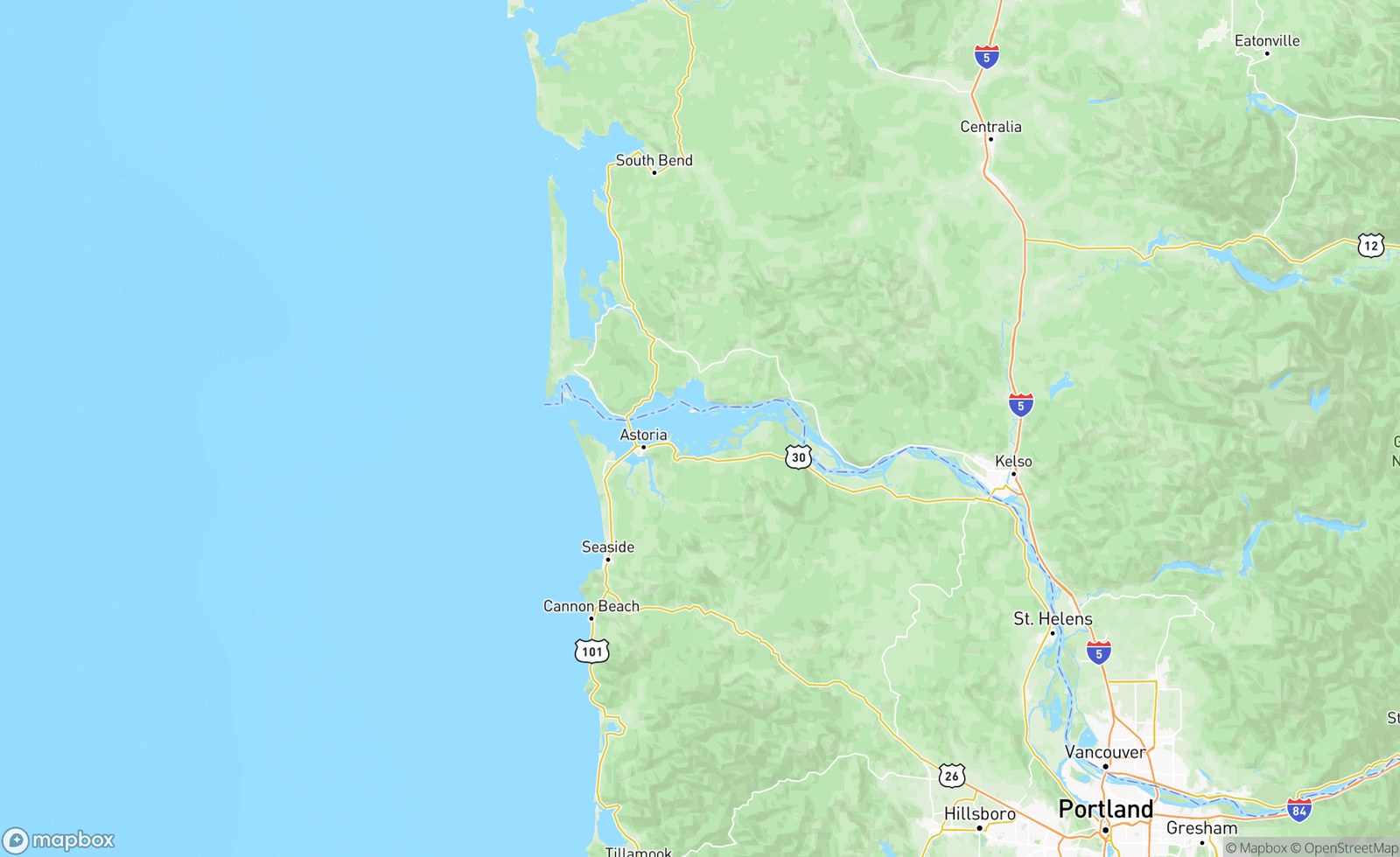 Map of Astoria, OR, USA