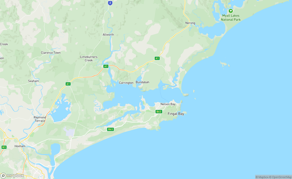 Map of Port Stephens, NSW, AUS