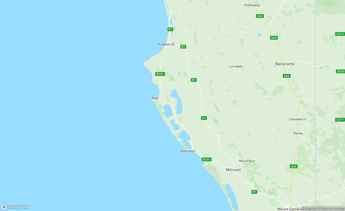 Map of Robe and Little Dip Conservation Park, SA, AUS