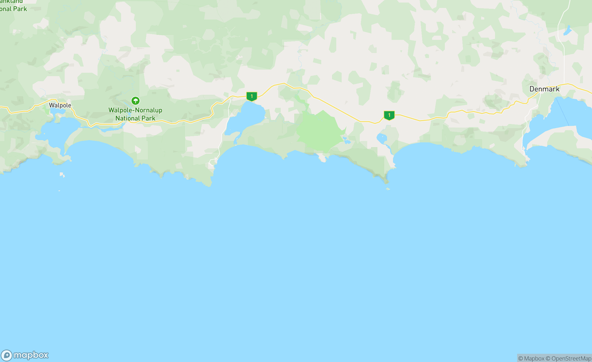Map of Peaceful Bay, WA, AUS