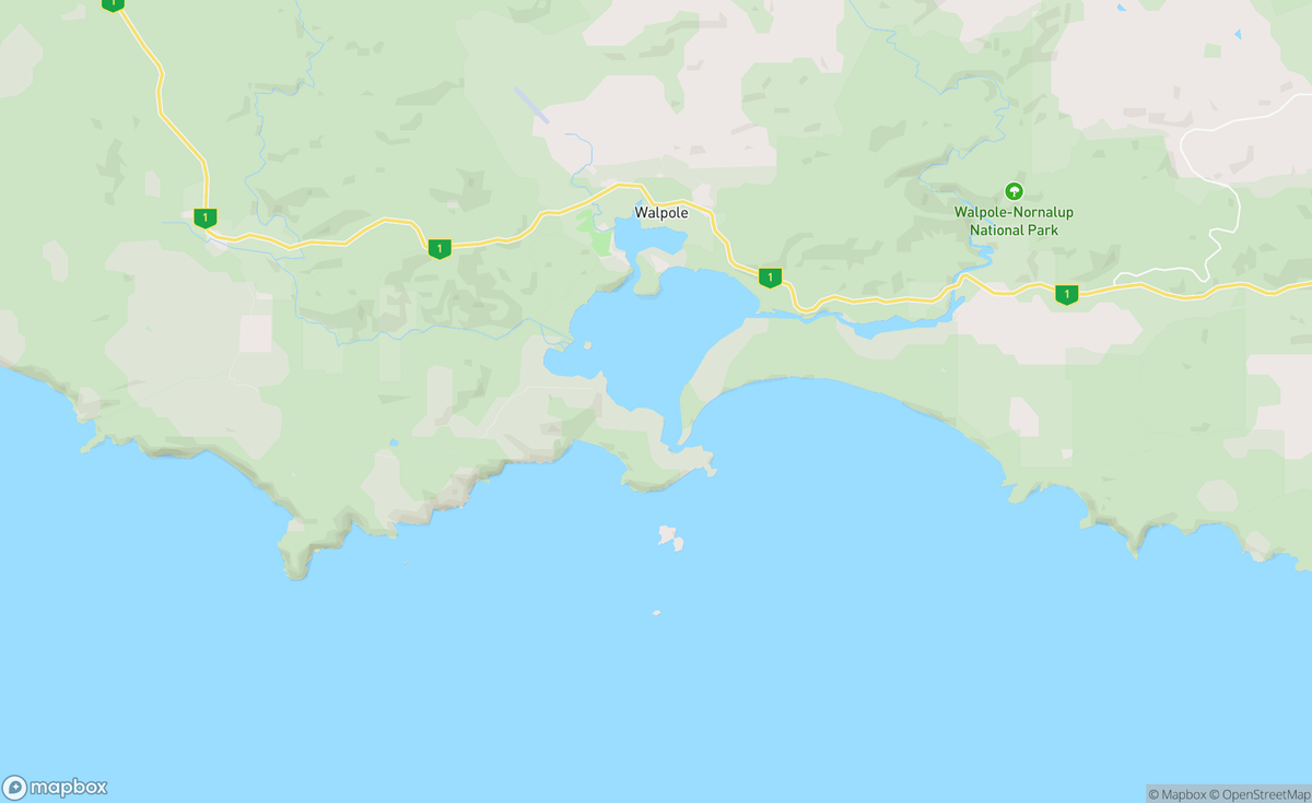 Map of Walpole, Denmark, WA, AUS