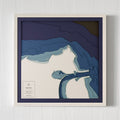 Snapper Rocks, Rainbow Bay 3D bathymetry map blue colorway